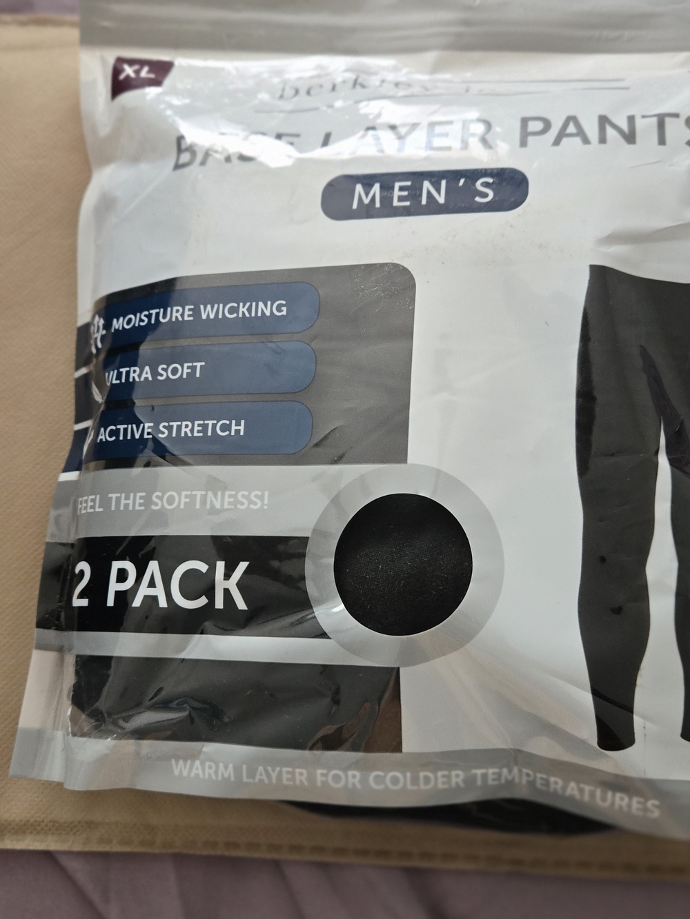 Men's Black Base Layer Pants - 2 Pack
